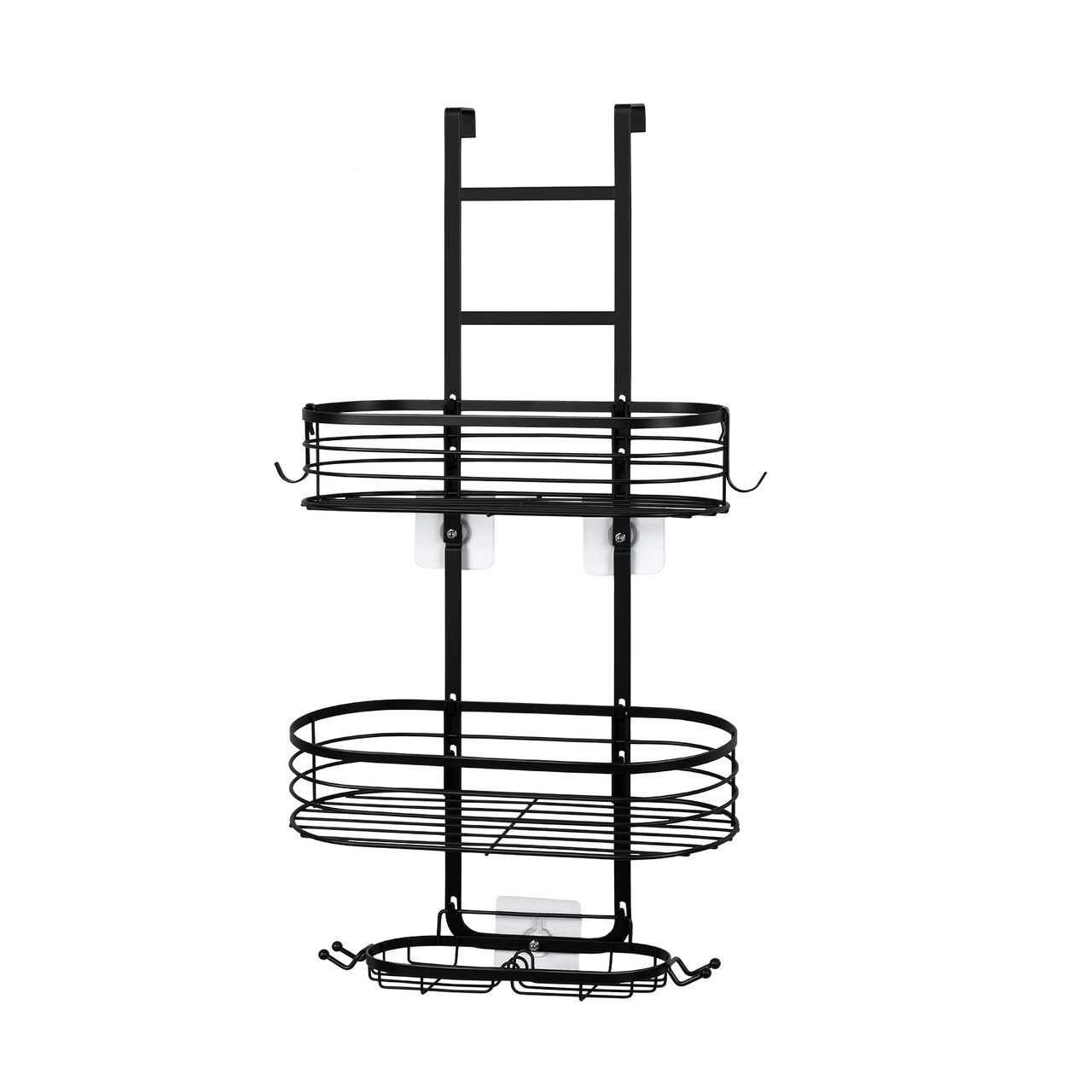 3-Tier Hanging Shower Caddy with 4 Hooks – Rustproof Waterproof Bathroom Organizer, No-Drill Shower Shelf for Shampoo, Soap, Towels